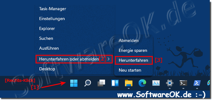Windows 11-PC richtig ausschalten ber das Windows-X Men!