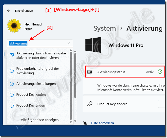 Prfen ob Windows 11 aktiviert ist, status!  