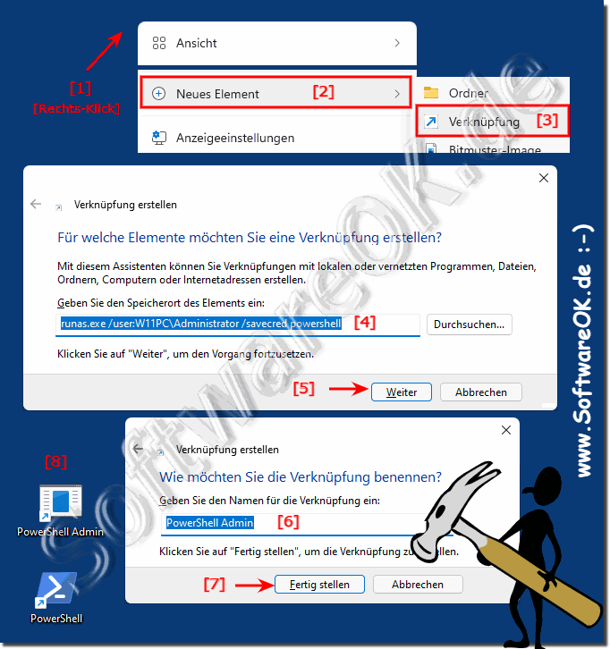 Administrator Desktop Verknpfung auf Windows 11 ohne Kennwort!