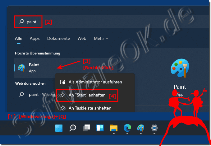Windows 11 MS Paint im Startmen!