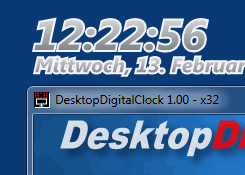 Digitalen Desktopuhr für alle Windows OS