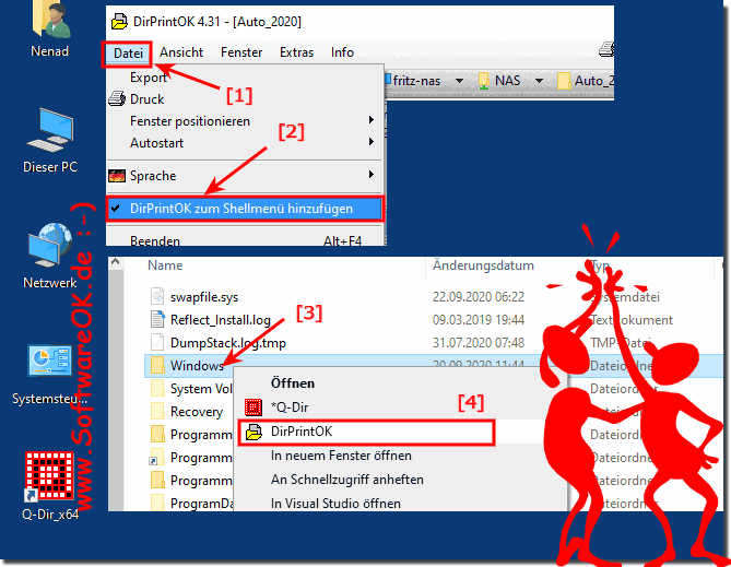 Aus dem Windows Explorer Kontext-Men Ordner Inhalte Drucken!