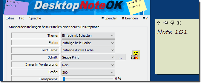 Desktop Notizen am Windows Desktop als Desktop Programm!