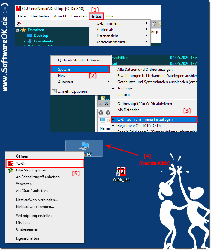 Q-Dir zum Windows Datei Explorer Ordner Kontextmen hinzufgen!