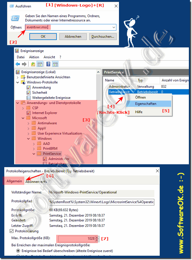 Protokollierung-Date Gre auf MS Windows OS anpassen!