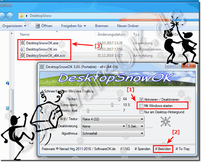 DesktopSnowOK in Windows deinstallieren! 