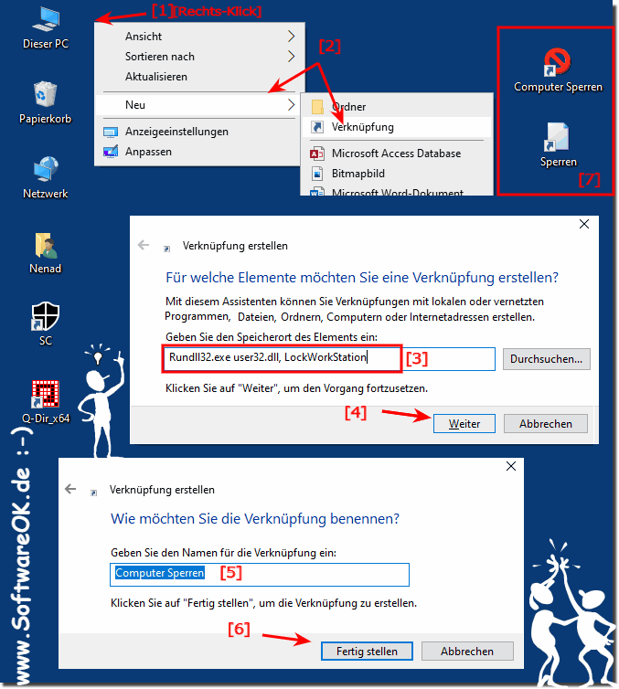 Desktop-Verknpfung zum Sperren Ihres Windows PCs!