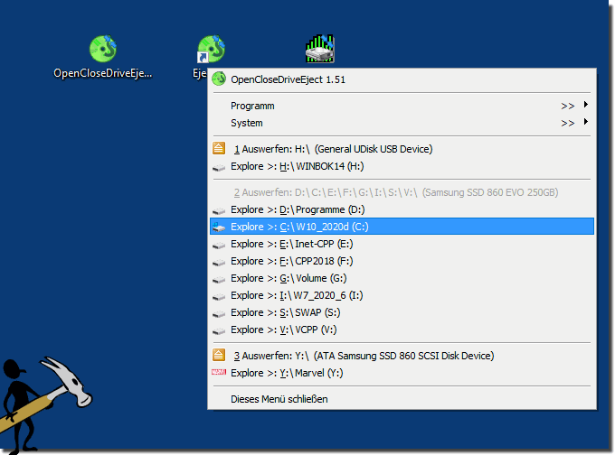 Weitere Laufwerke / Anzeigen Tools fr MS Windows OS!