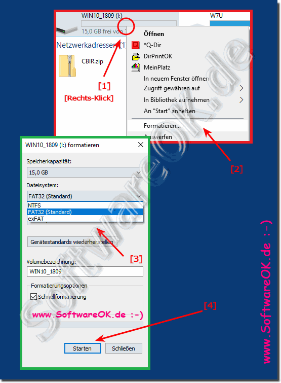 Wechseldatentrger Formatieren unter Windows 10 Starten!