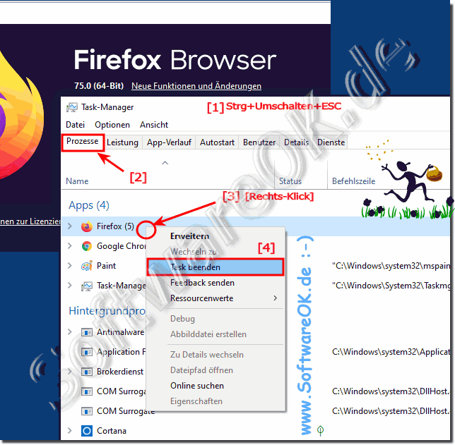 Der Firefox Internet Browser friert ein und lsst sich nicht beenden auf Windows 10!