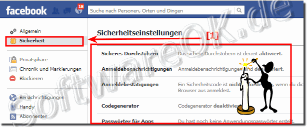 Sicherheitseinstellungen auf facebook.de vornehmen bzw ndern