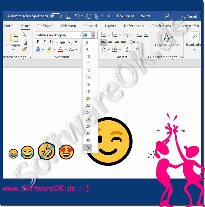 ndern der Gre von Smileys in MS Office Word!