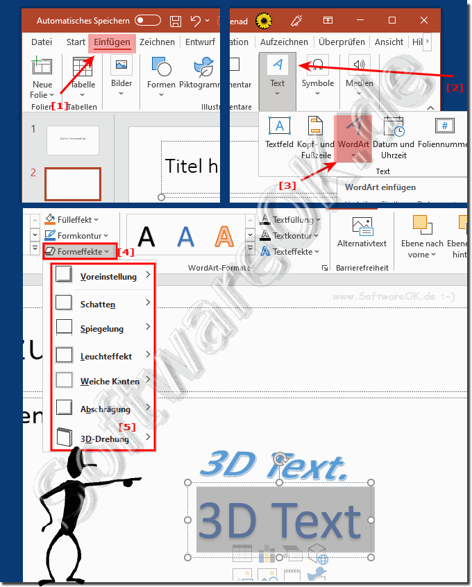 Das verwende von 3-D Text in Office Prsentation oder Dokument!