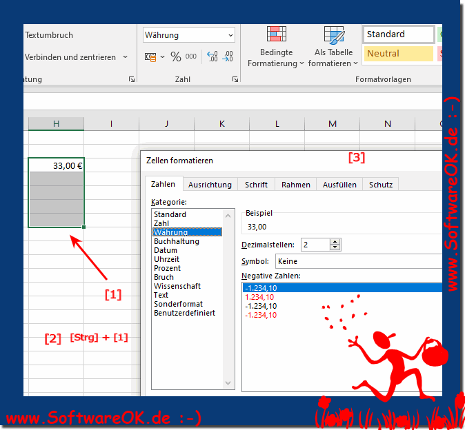Formatier der Zellen in Excel per Tastenkrzel!