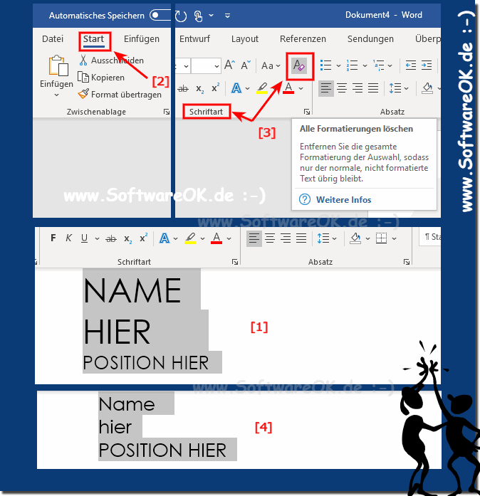 Lschen / Entfernen der Textformatierung in MS Office Dokumenten!