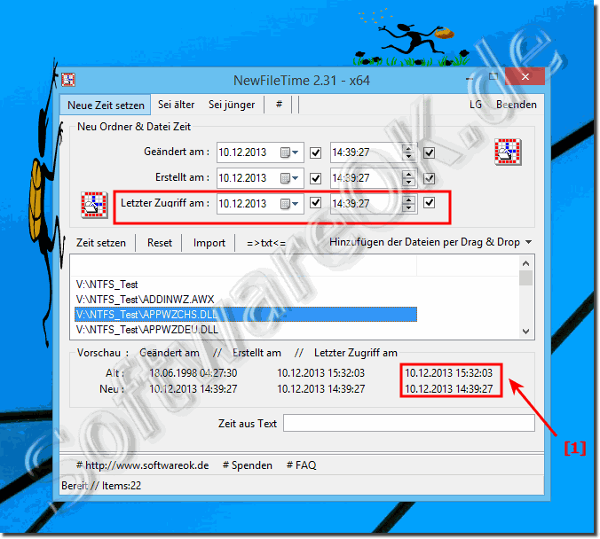 Bei Windows-Dateien kann man die Uhrzeit bei Letzter Zugriff auf NTFS ndern!