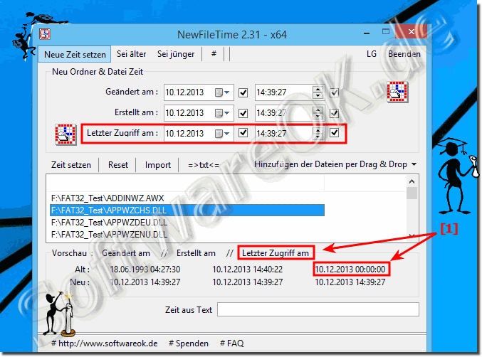 Bei Windows-Dateien kann man die Uhrzeit bei Letzter Zugriff nicht ndern?