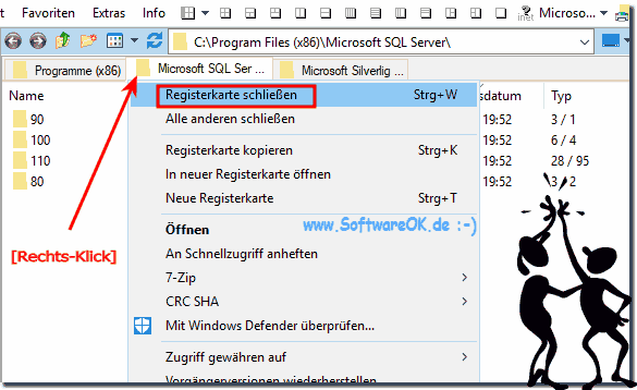 Andere Datei-Explorer Registerkarten Schlieen!