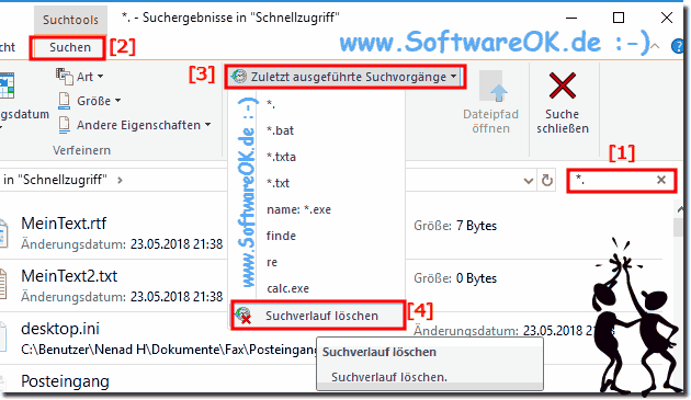 Suchverlauf des Datei-Explorers in Windows Lschen!