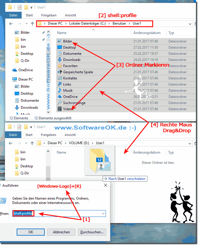 Eigene Dateien Ordner ndern in Windows 10!
