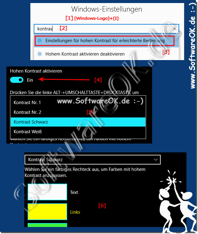 Farbfilter Einstellungen Kontrast Schwarz fr  Windows 10!