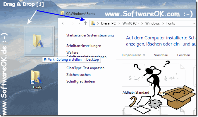 Fonts Schriften Desktop-Verknpfung fr Windows-10!