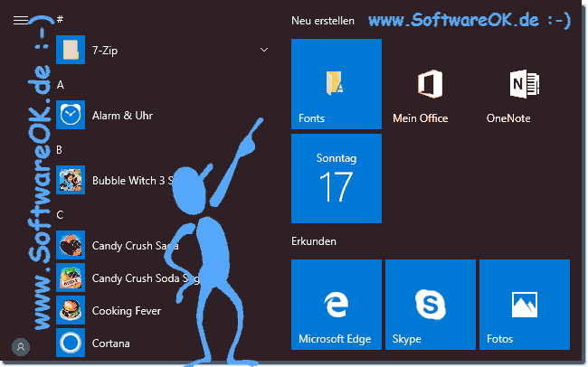 Fonts in Windows-10-Start fr den Tablet-Mode!