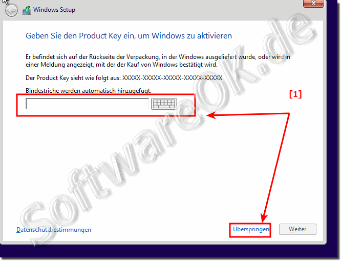 Installation von Windows-10 ohne Seriennummer!