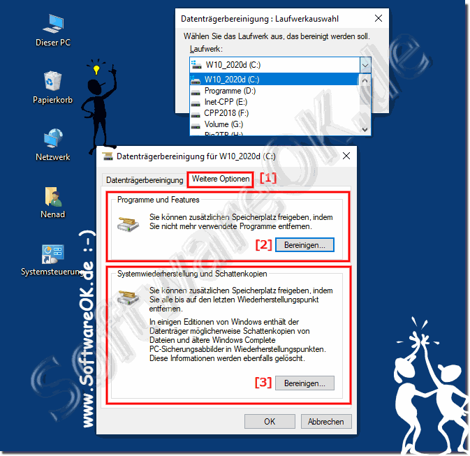 Systemwiederherstellung und Schattenkopien in Windows 10 lschen!