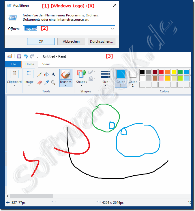 ber Ausfhren MS-Paint in Windows 10 Starten!