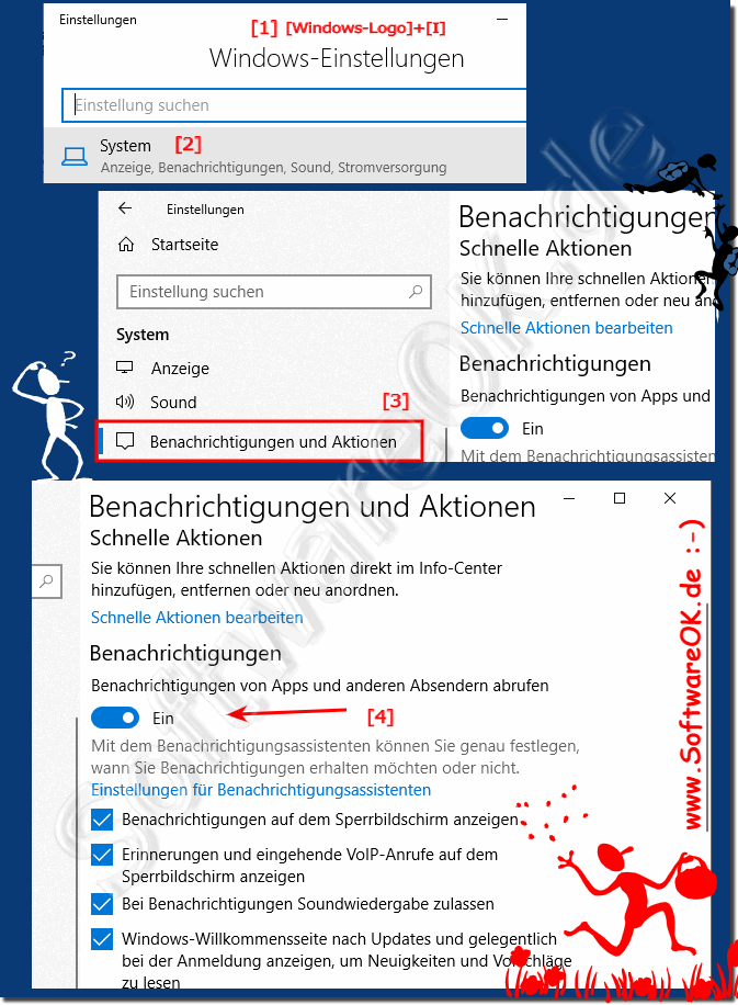 Windows-10 Benachrichtigung APPs abstellen