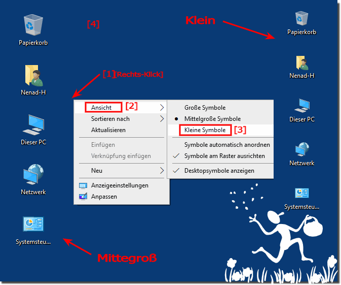 Windows-10 Desktop Symbole bzw Icons Gre ndern!