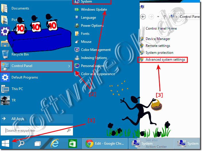 Windows-10 Erweiterte System Einstellung ber Systemsteuerung!