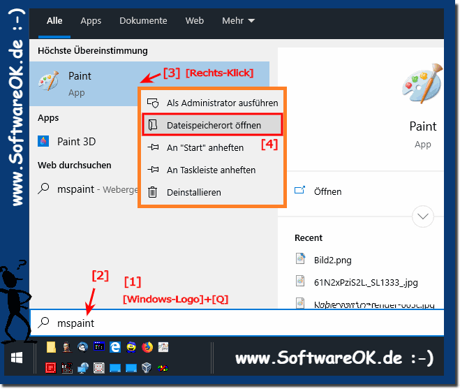 Windows 10 Vollstndiger Programm-Pfad Windows-Suche!