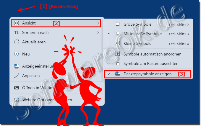 Verknpfungen und Symbole am Windows 11 Desktop anzeigen!