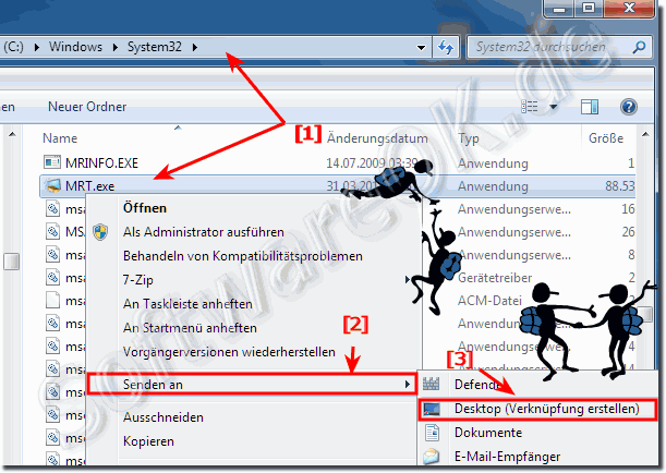 Desktopverknpfung fr das Microsoft Windows-Tool zum Entfernen bsartiger Software!