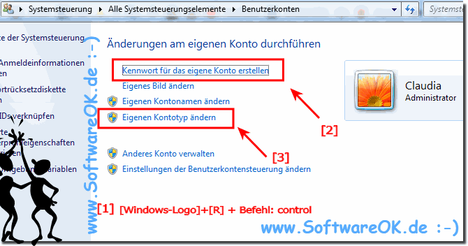 (Bild-1) Eigenes Kennwort ndern bei Windows 7