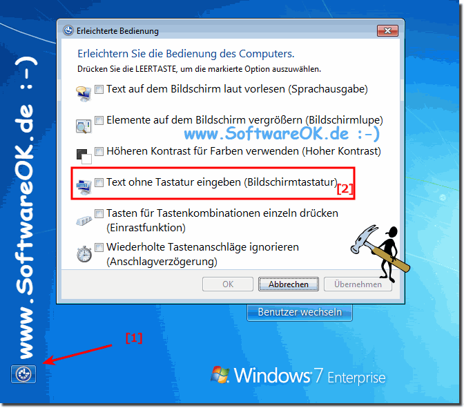 Login in Windows 7 auch wenn keine Tastatur angeschloen ist