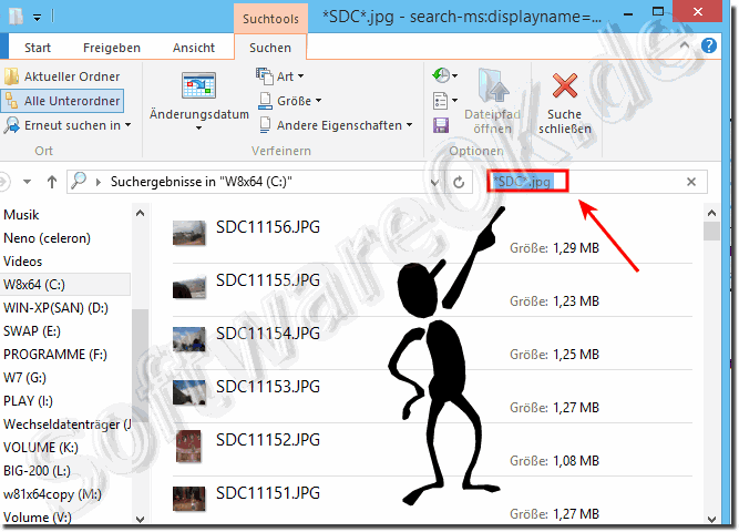Bestimmte Dateinamen in der WindowsDatei Suche!