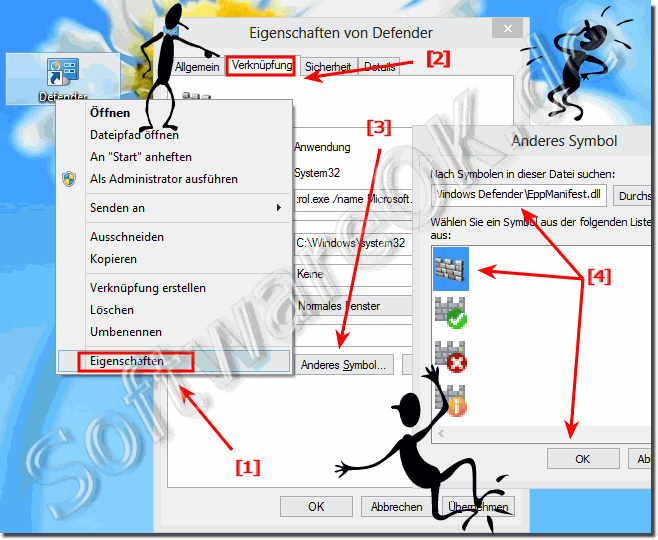 Korrektes Symbol fr den Windows Defender am Win-8 Desktop