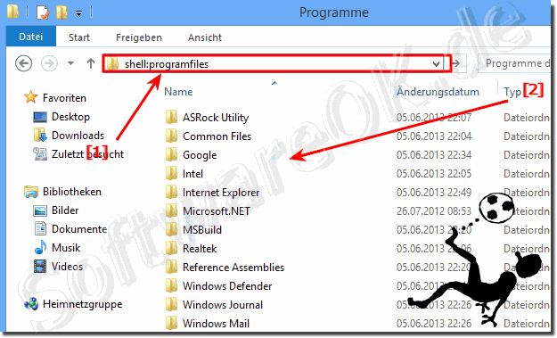 Wie kann ich am schnellsten den Programme Ordner in Windows-8 ffnen, finden?