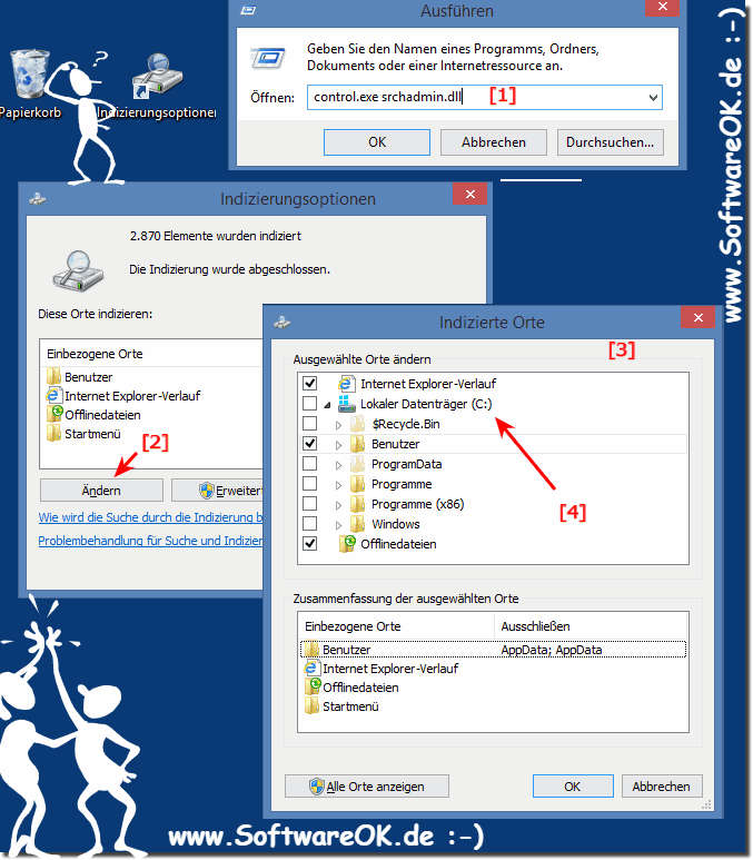 Windows-8 Indizierungs Optionen zu ndern und Ordner hinzufgen
