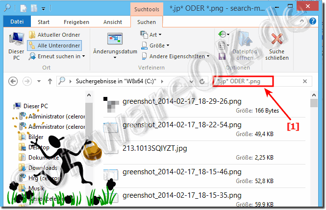 WindowsDatei Suche mit verschiedenen Dateierweiterungen!