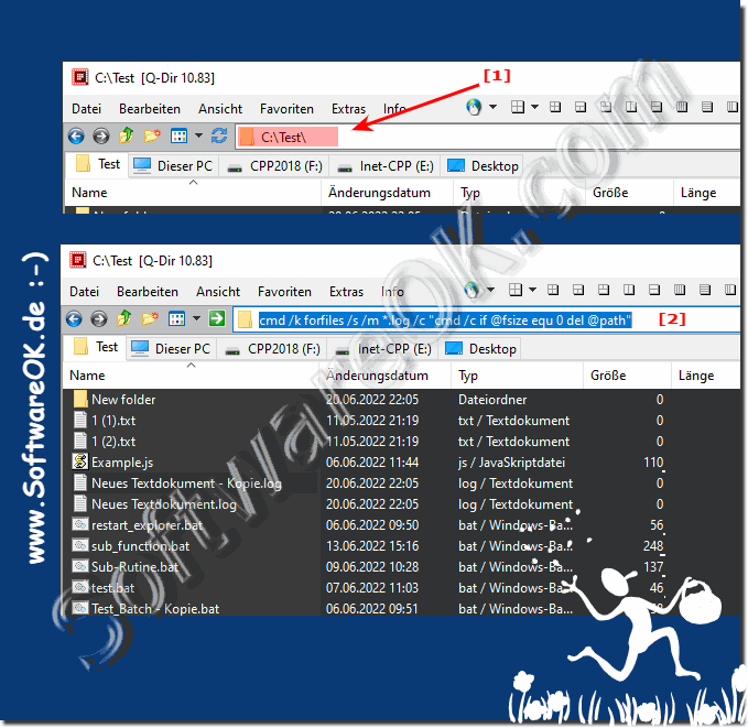 Lschen von Dateien ohne Inhalt aus der Datei-Explorer Adresszeile!