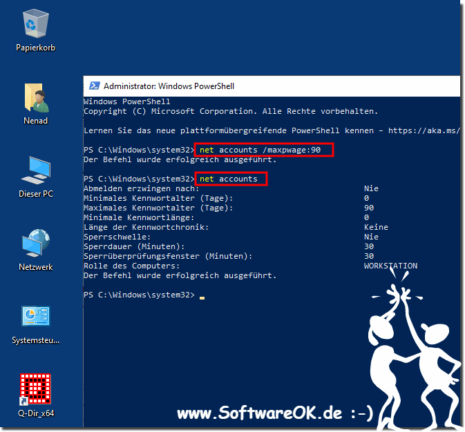 Maximale Kennwort- Alter / Ablaufdatum ber Windows PowerShell festlegen!