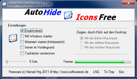 Automatischen Ausblenden von Desktop Icons fr Windows OS!