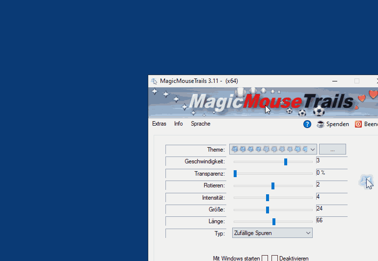 Magische Maus Spuren fr alle MS Windows OS!