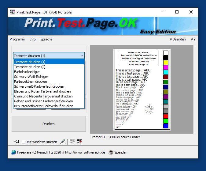 Print.Test.Page.OK 1 Windows Test Seiten ausdruck 